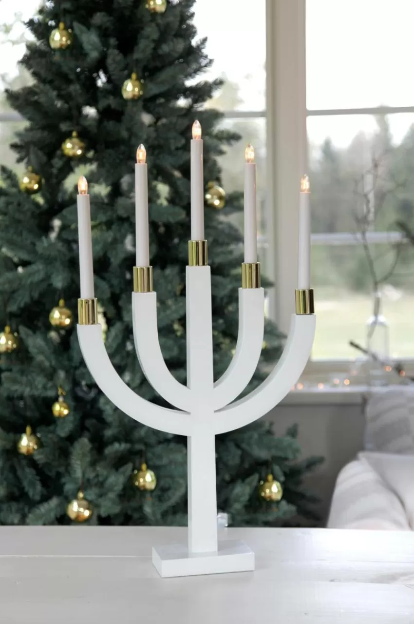 Julbelysning*Jotex Adventsljusstake Elias Vit