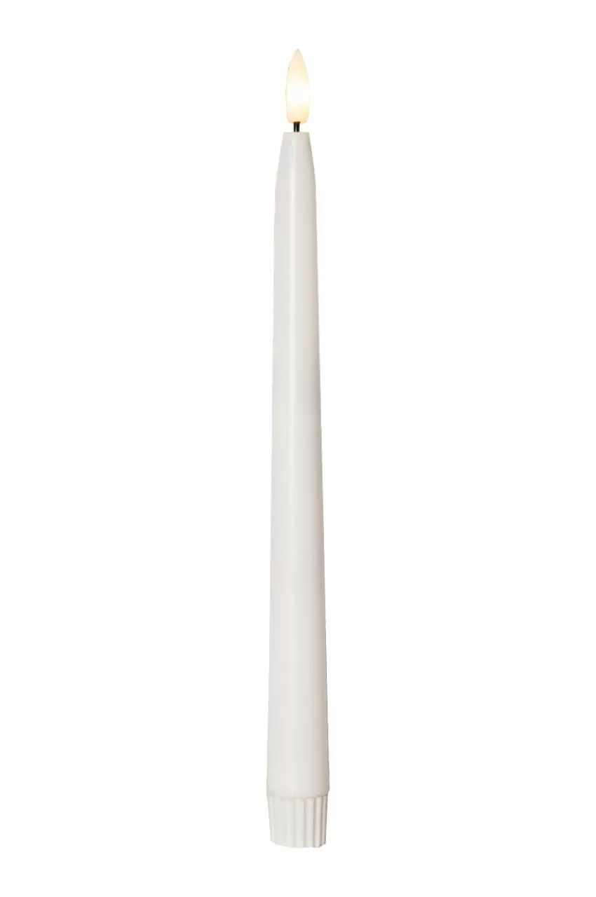 Ljus*Jotex Antikt Ljus Flamme Shine 2-p, Utomhus Vit
