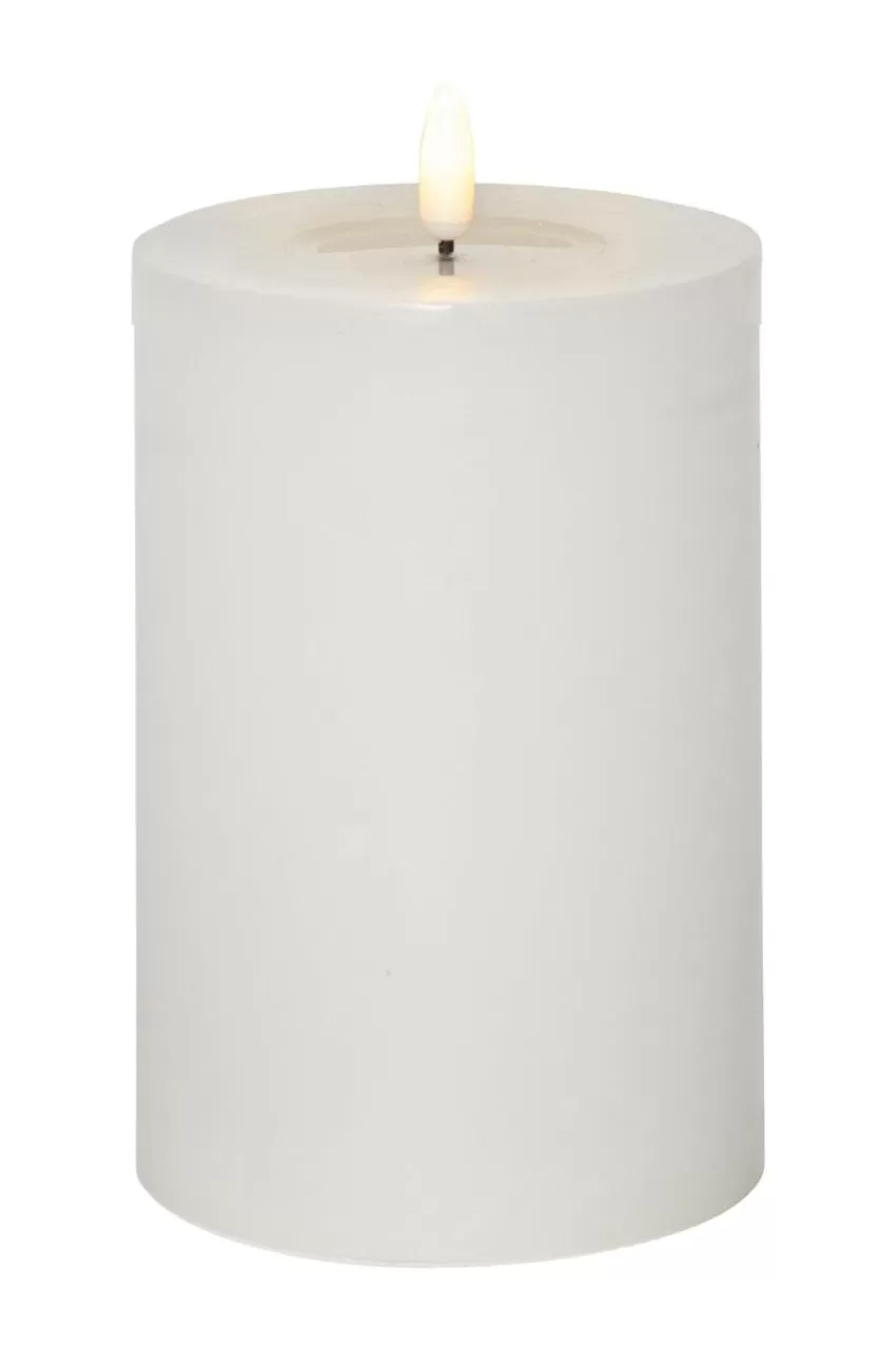 Ljus*Jotex Blockljus Flamme Flow Big 17,5 Cm Vit