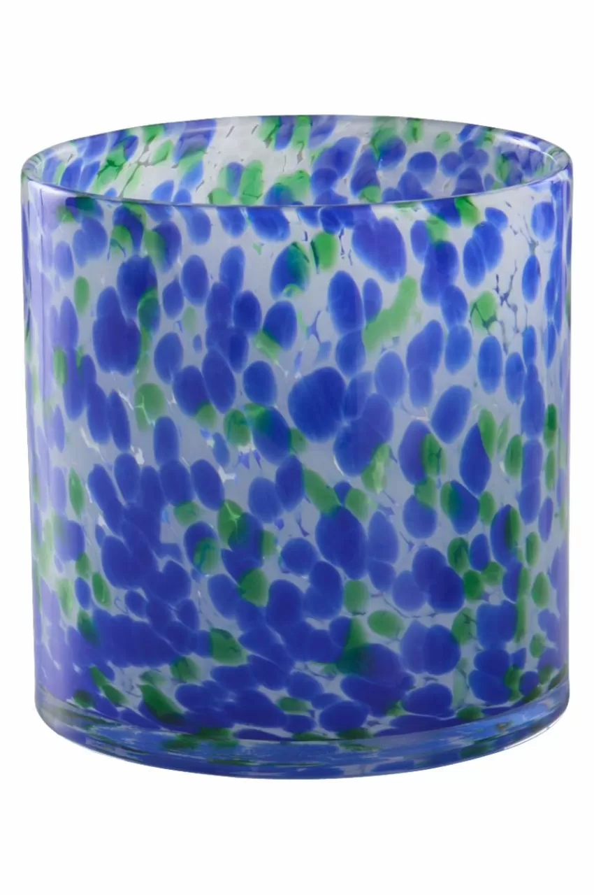 Ljuslyktor*Jotex BOSTON Ljuslykta Höjd 16 Cm Blå/grön