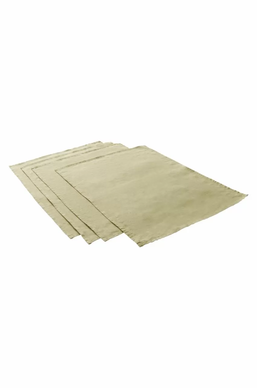 Bordstabletter*Jotex JONIE Bordstablett I Linne 4-pack Grönbeige