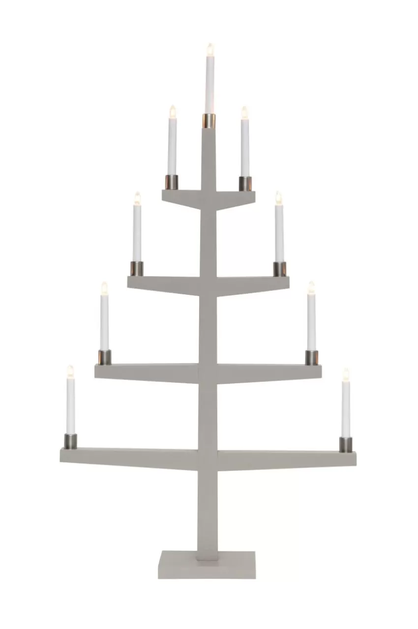 Julbelysning*Jotex Ljusstake Tall 9 Ljuskällor Beige