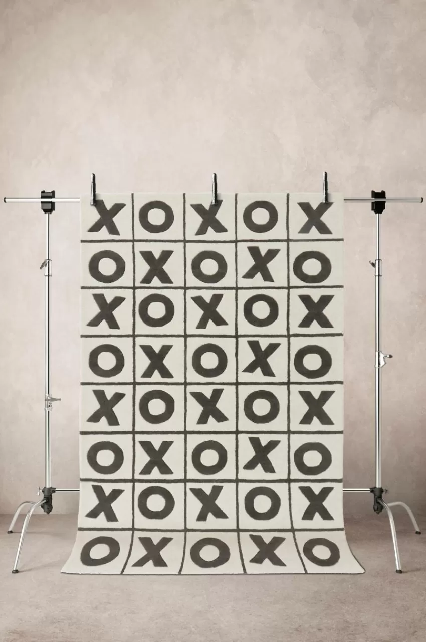 Bomulls- & Trasmattor | Barnmattor*Jotex OXXO Bomullsmatta 160x230 Cm - Ekologisk Naturvit/svart