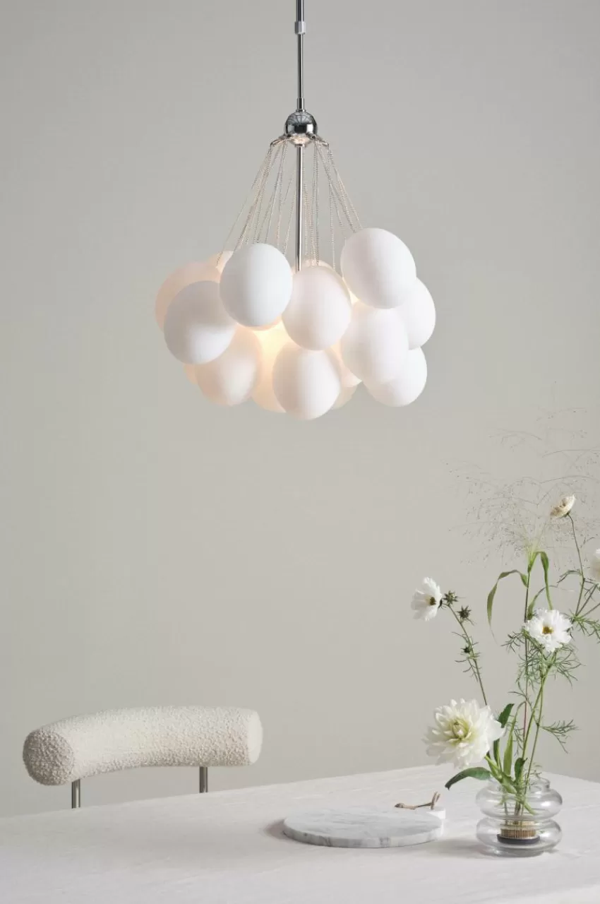 Taklampor | Kristallkronor & Takkronor*Jotex SEATON 21 Taklampa Krom/opalglas