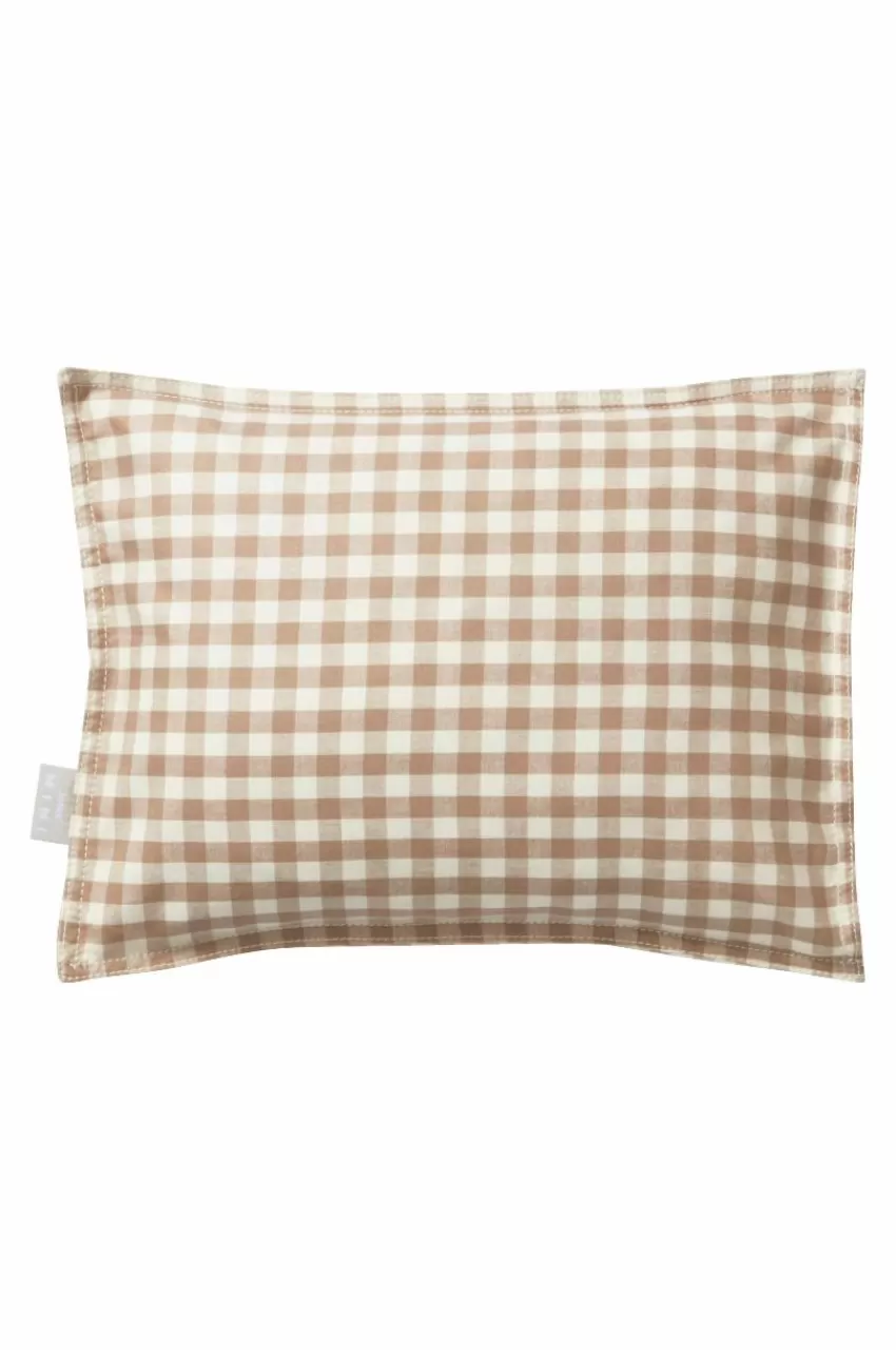 Barnsängkläder*Jotex VERMONT BABY örngott 35x28 Cm - Ekologisk Brun/vit rutig