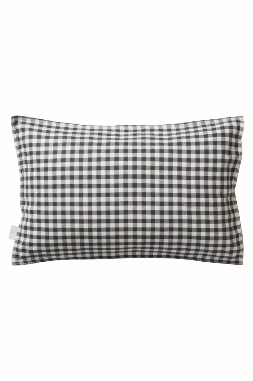 Barnsängkläder*Jotex VERMONT MINI örngott 55x35 Cm - Ekologisk Svart/vit rutig
