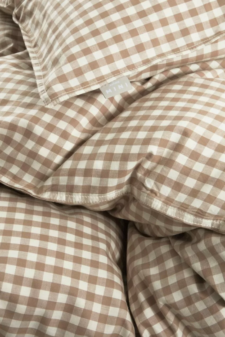 Påslakanset*Jotex VERMONT Påslakanset Enkelsäng - Ekologisk Brun/vit rutig