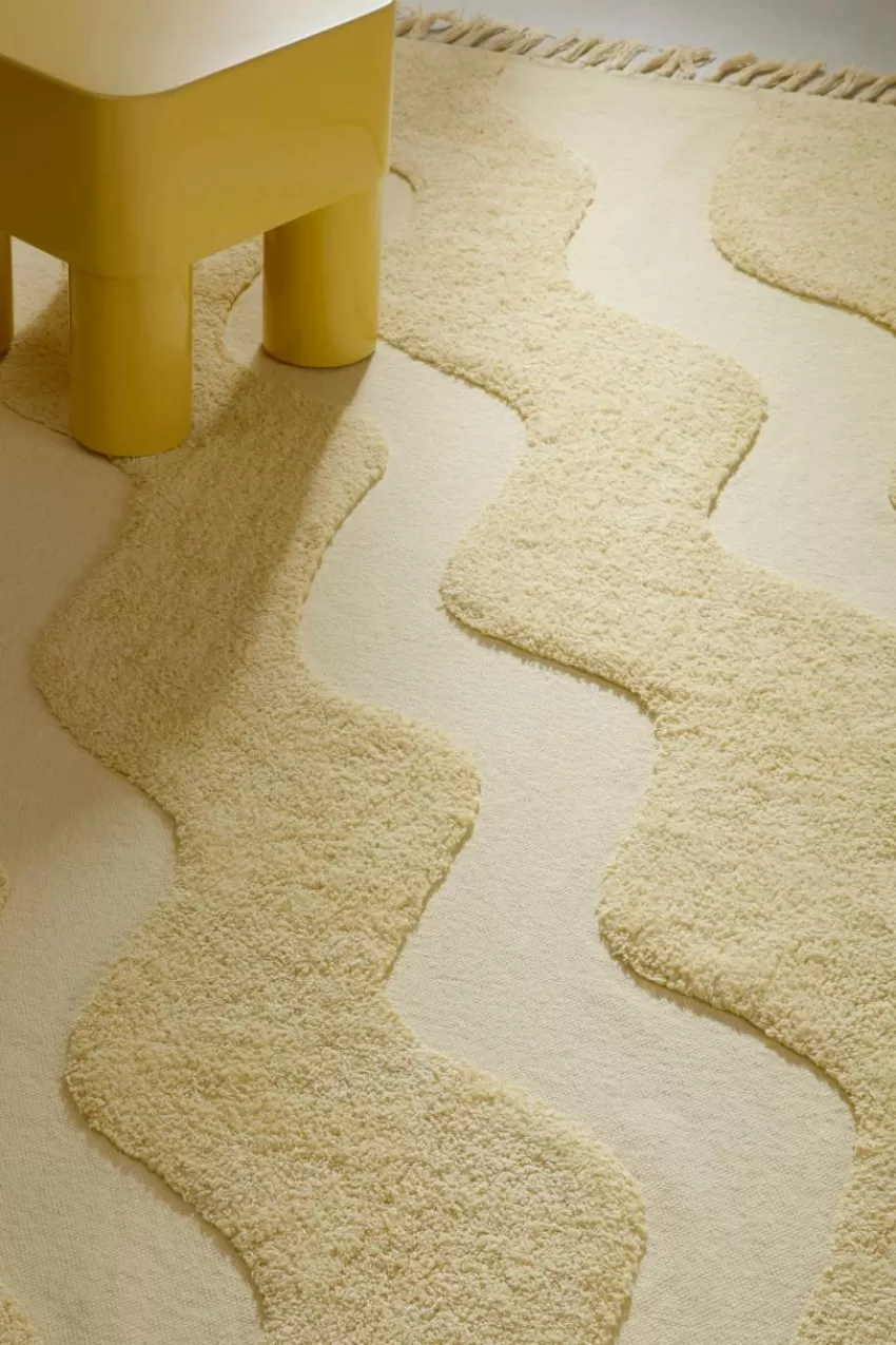 Bomulls- & Trasmattor | Barnmattor*Jotex WAVING Bomullsmatta Ekologisk 130x190 Cm Ljus banangul