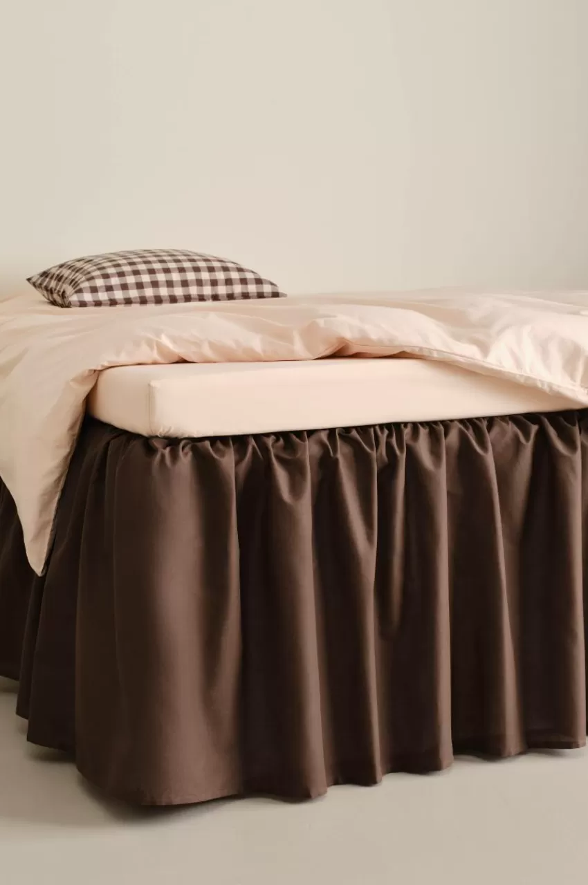 Sängkappor*Jotex ZACK Volangsängkappa 60 Cm - Ekologisk Kaffe